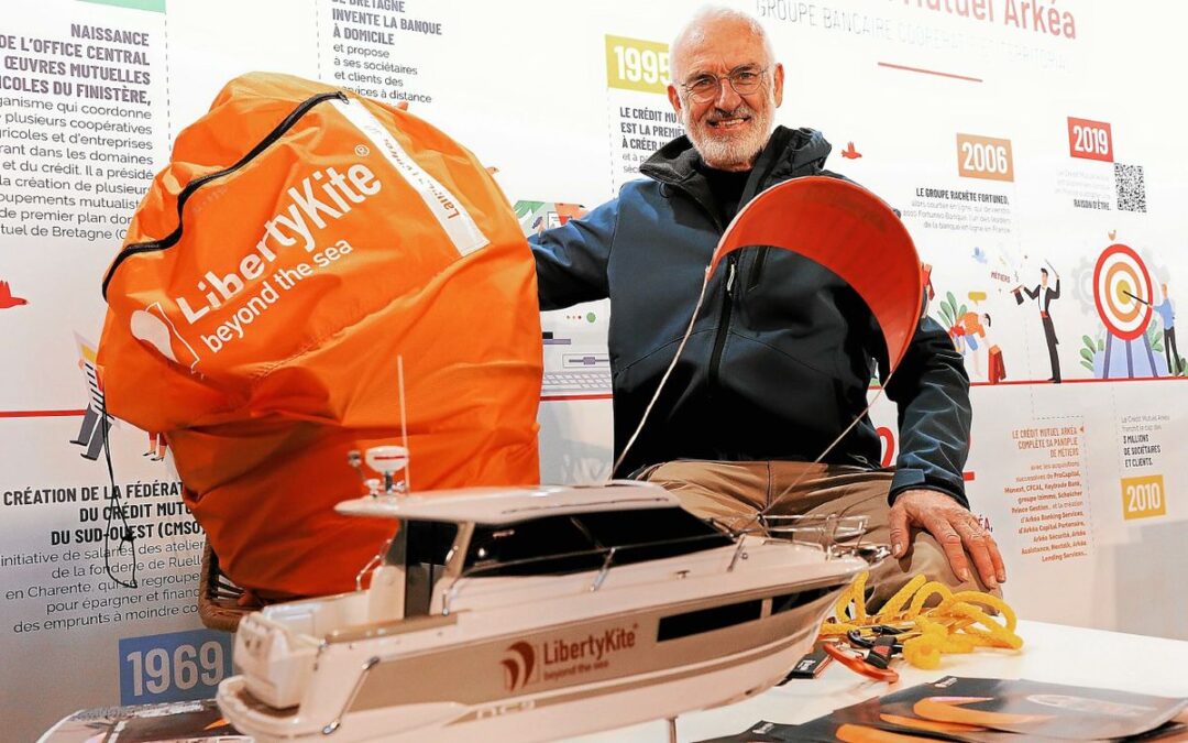 Arkéa Ultim Challenge Brest : Yves Parlier présente ses kites de traction de navires